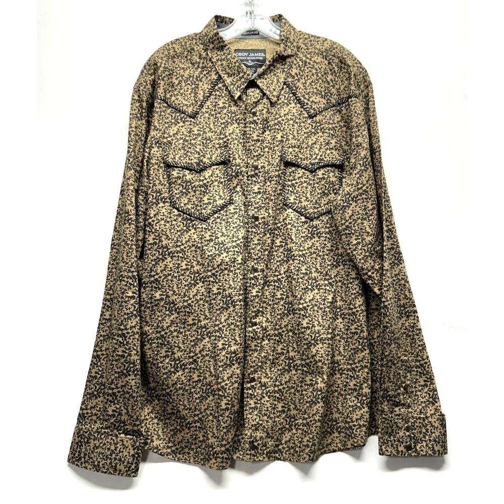 Cody James Authentic Western Apparel Men's 2XL Brown L/S Shirt (C1)